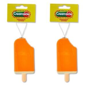 Popsicle Creamsicle Decoupage Christmas Holiday Ornament Ruz New Lot of 2